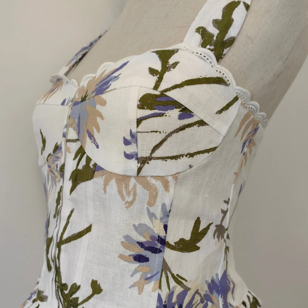 Reformation Anatolia Linen Two Piece Top And Skirt Set - Picture 13 of 15